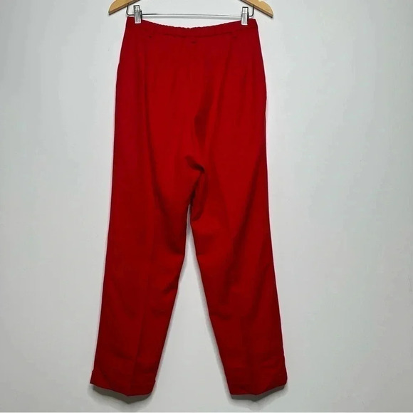 Pendleton Red 100% Virgin Wool Ultra High-Rise Straight Leg Pants Size 8P - Picture 8 of 10
